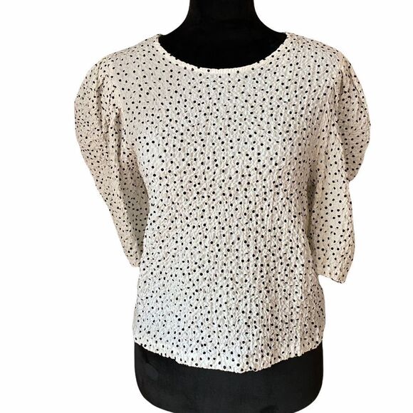 ZARA Puffed Sleeve Smocked Crop Top in Sz. M - Picture 1 of 6